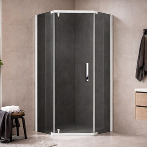 Изображение товара Душевой уголок Royal Bath TR RB9080TR-G, 80 x 90 см, стекло тонированное, профиль белый