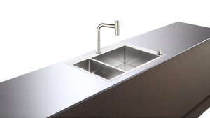 Изображение товара Комплект Hansgrohe 43206800 180 x 450, C71-F655-09, смеситель под сталь с кухонной мойкой