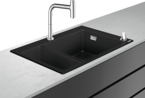 Изображение товара Комплект кухонная мойка из нержавеющей стали с смесителем Hansgrohe 180x450