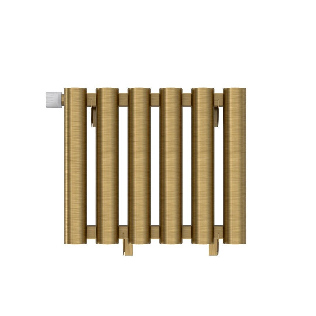 Изображение товара Радиатор трубчатый Сунержа Кумир-0 EU50 051-0350-3006, 6 секций, левое нижнее подключение, цвет состаренная латунь
