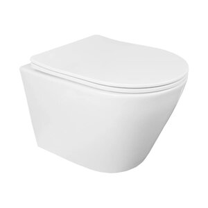 Изображение товара Подвесной унитаз Loranto Krosa 87266, безободковый, крышка-сиденье микролифт, Tornado, белый