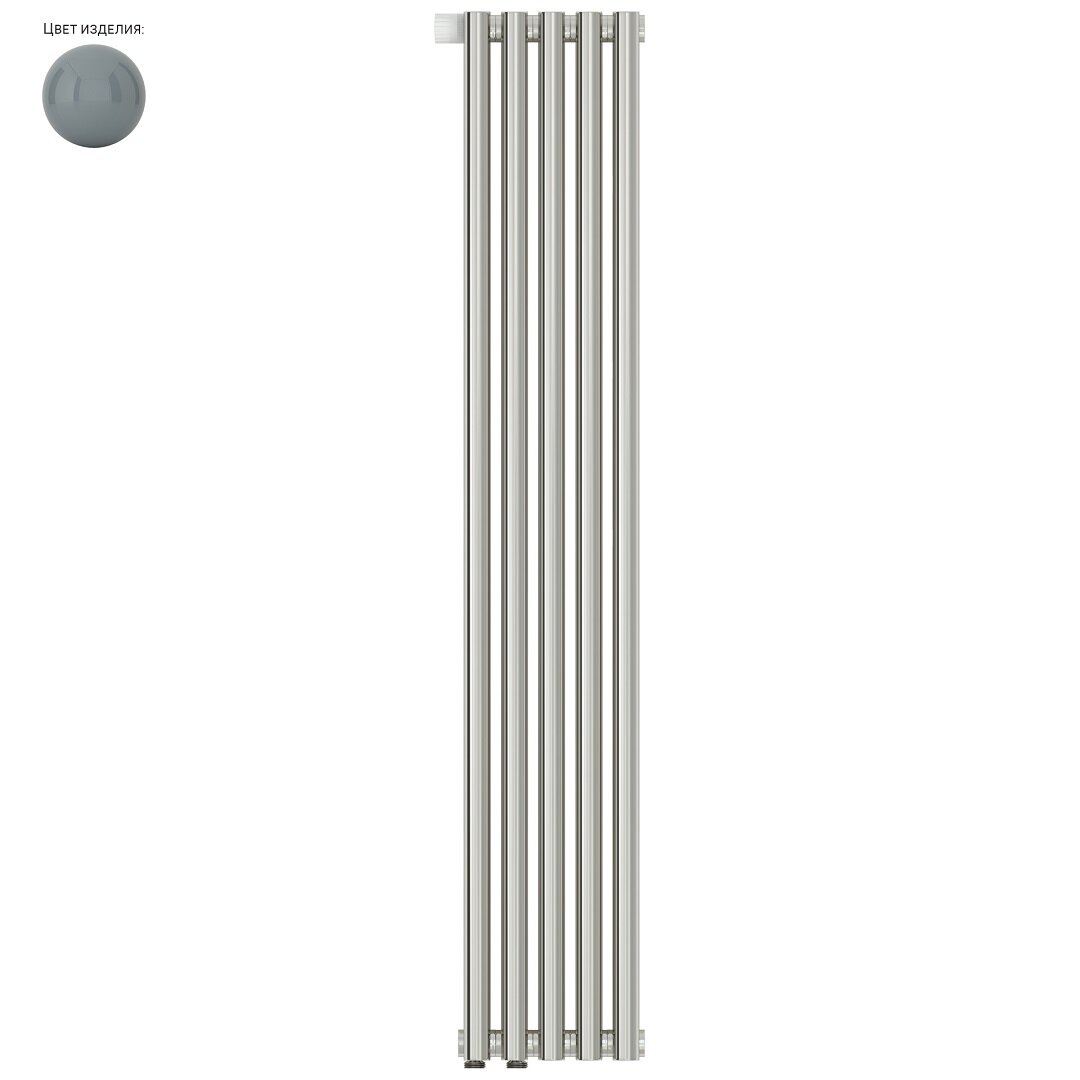 Изображение товара Радиатор трубчатый Сунержа Эстет-0 EU50 7000-0320-1205, 5 секций, левое нижнее подключение, серая белка