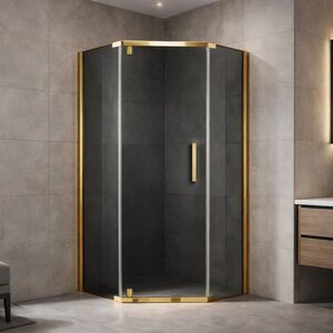Изображение товара Душевой уголок Royal Bath TR RB9080TR-G-GP, 80 x 90 см, стекло тонированное, профиль золото полированное