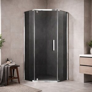 Изображение товара Душевой уголок Royal Bath TR RB1210TR-G-CH, 100 x 120 см, стекло тонированное, профиль хром