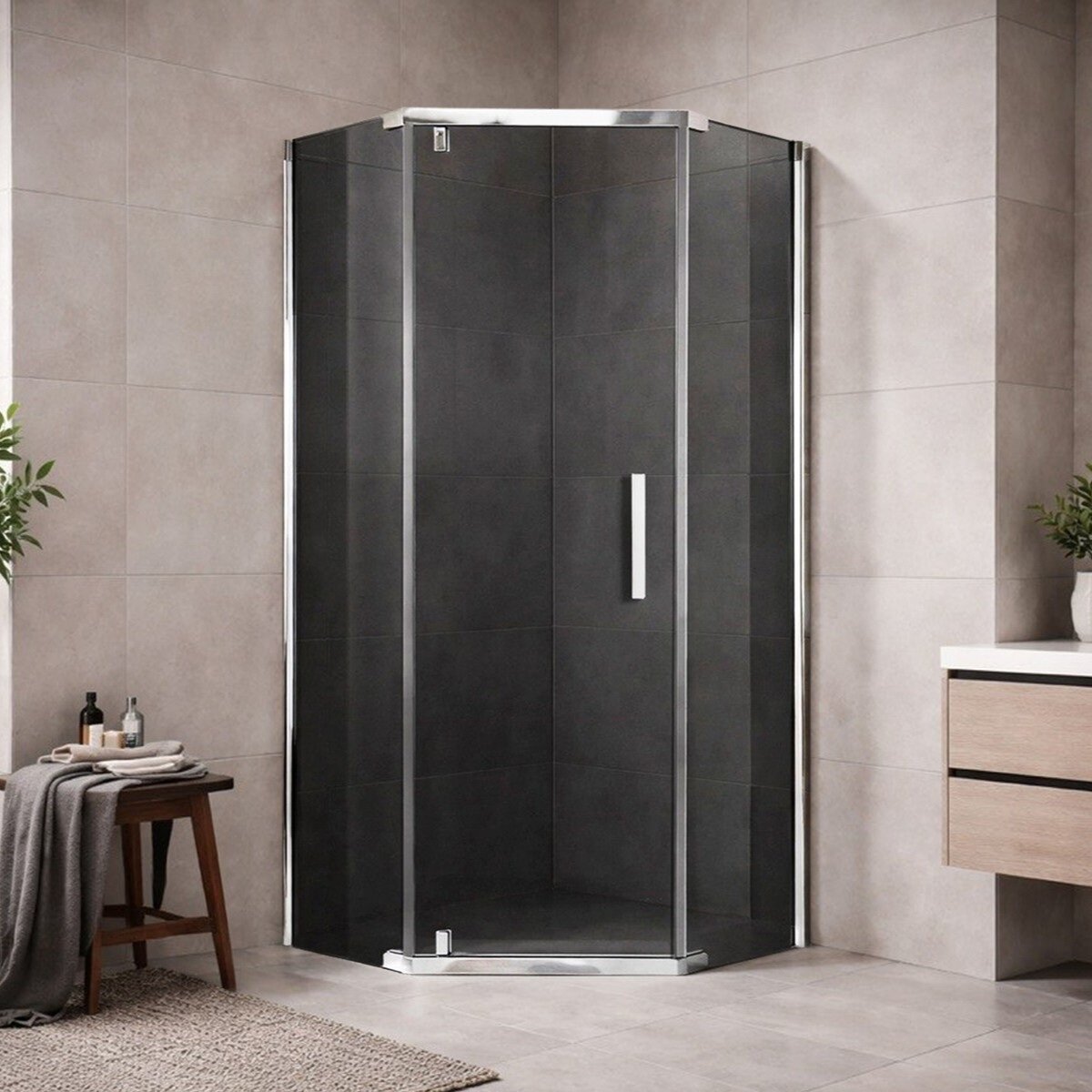 Изображение товара Душевой уголок Royal Bath RB110TR-G-CH 110x110 тонированное стекло
