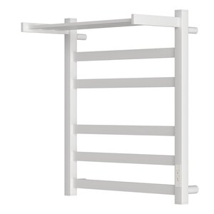 Изображение товара Полотенцесушитель электрический Reflexion Мохаве плюс RXT076040WH, ширина 40 см, высота 60 см, диммер справа, с полкой, белый матовый