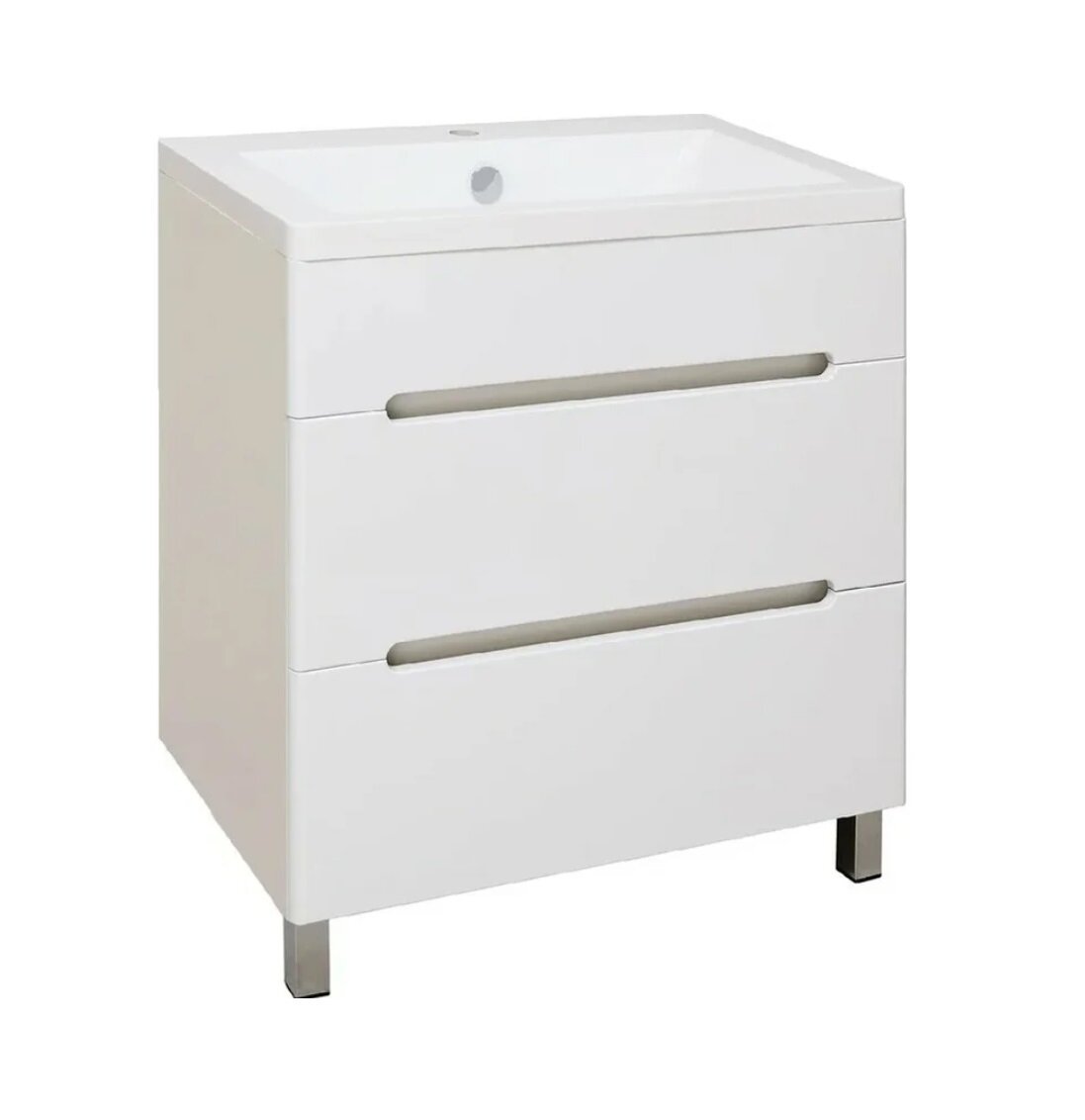 Изображение товара Тумба с раковиной Runo Парма 00000001141сум, 75 см, 2 ящика, напольная, белый  