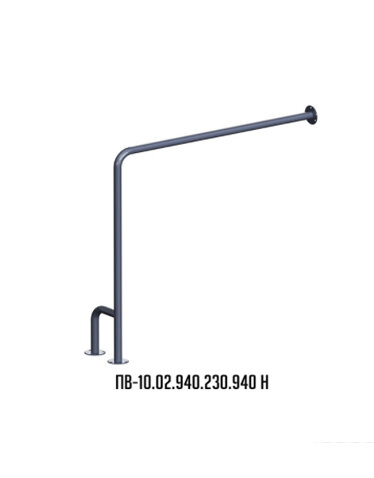 Изображение товара Поручень Инвапром ПВ-10. 01. 940. 230. 940. Н - нержавеющая сталь, 94x94 см, белый