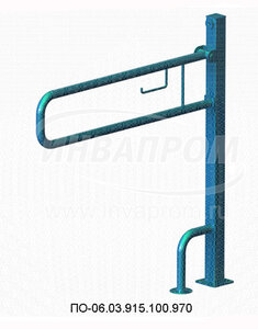 Изображение товара Поручень Инвапром откидной, с бумагодержателем, из стали с порошковым напылением (ПО-06.03.915.100.970)