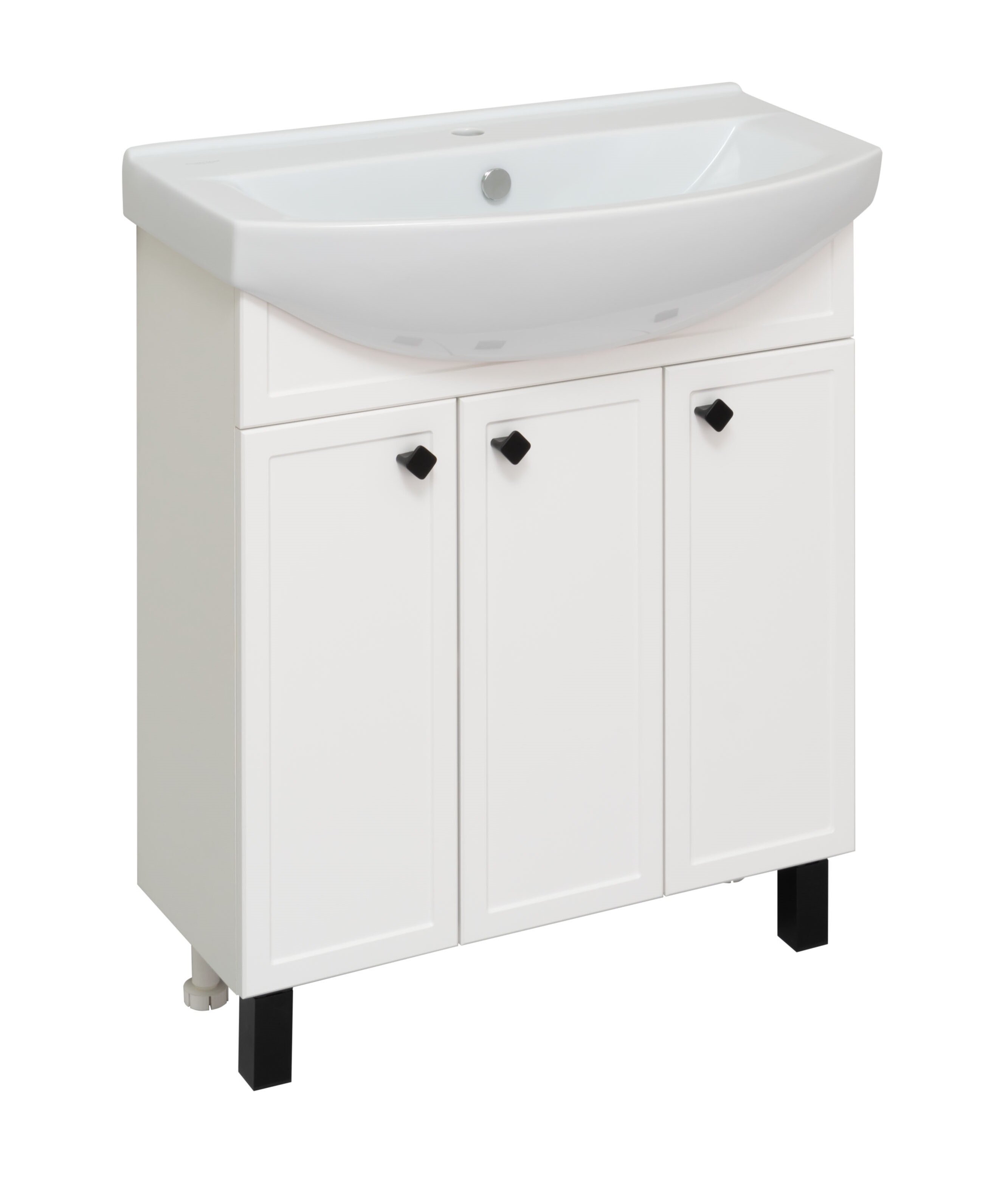 Изображение товара Тумба с раковиной Runo Римини 00-00001255сум, 75 см, напольная, белый 