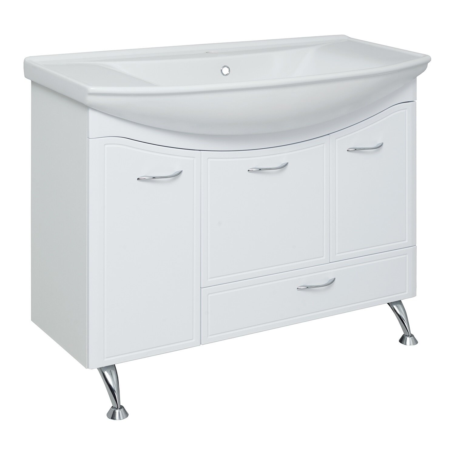 Изображение товара Тумба с раковиной Runo Севилья 00000000598сум, 105 см, напольная, белый 