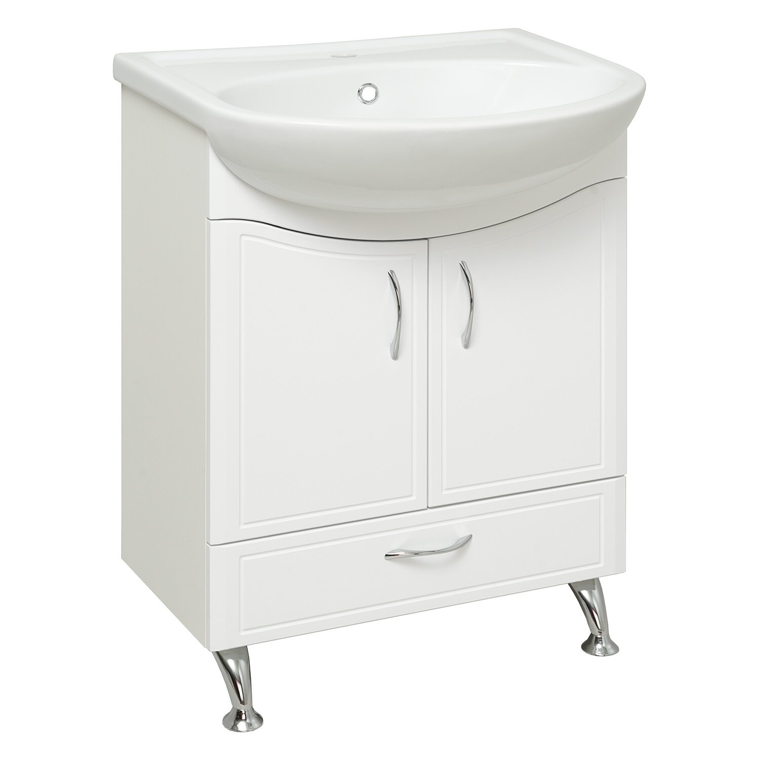 Изображение товара Тумба с раковиной Runo Севилья 00000000791сум, 60 см, напольная, белый 