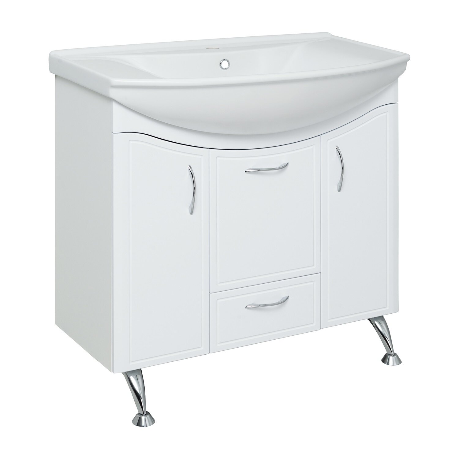 Изображение товара Тумба с раковиной Runo Севилья 00000000597сум, 85 см, напольная, белый 