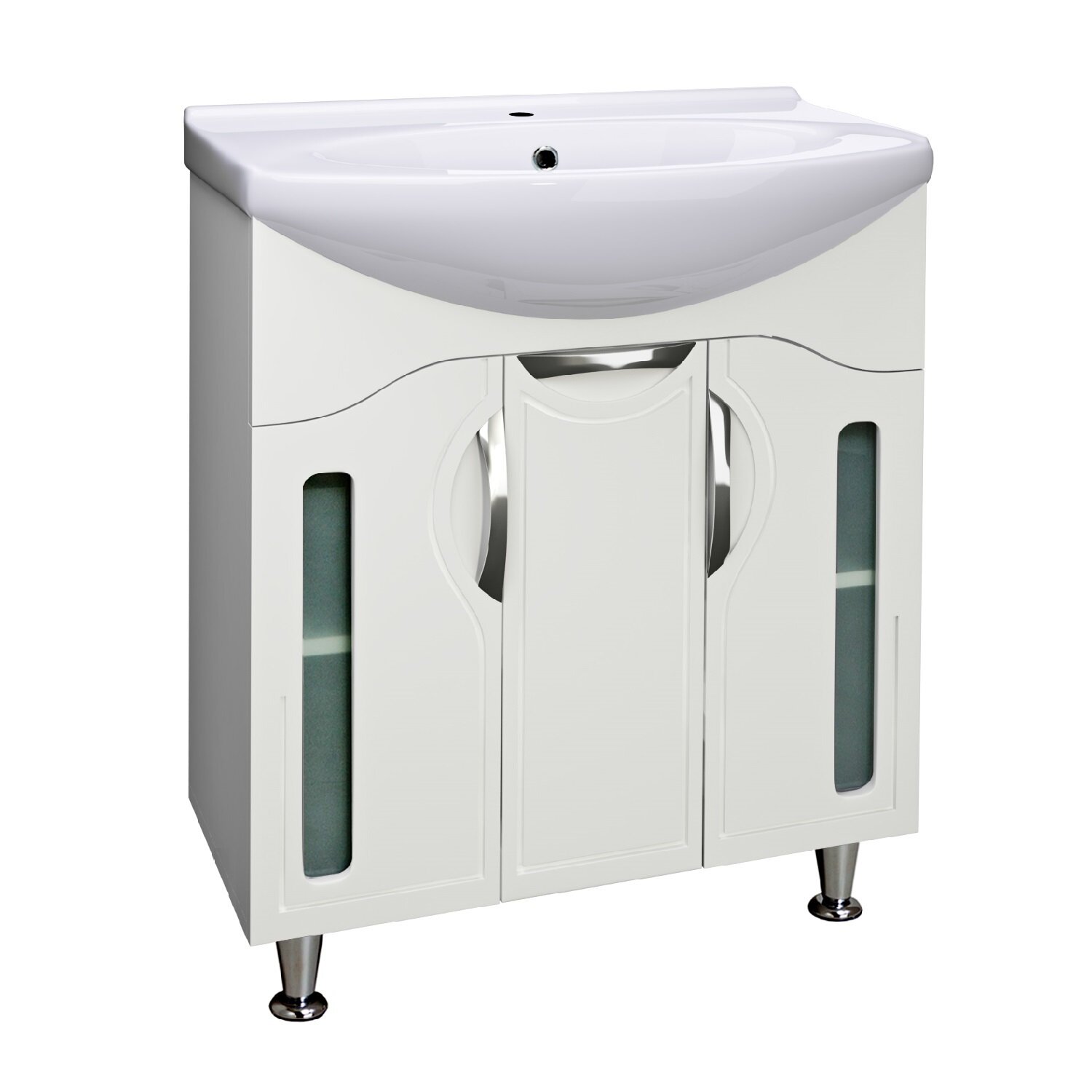 Изображение товара Тумба с раковиной Runo Толедо 00000001039сум, 75 см, напольная, белый 