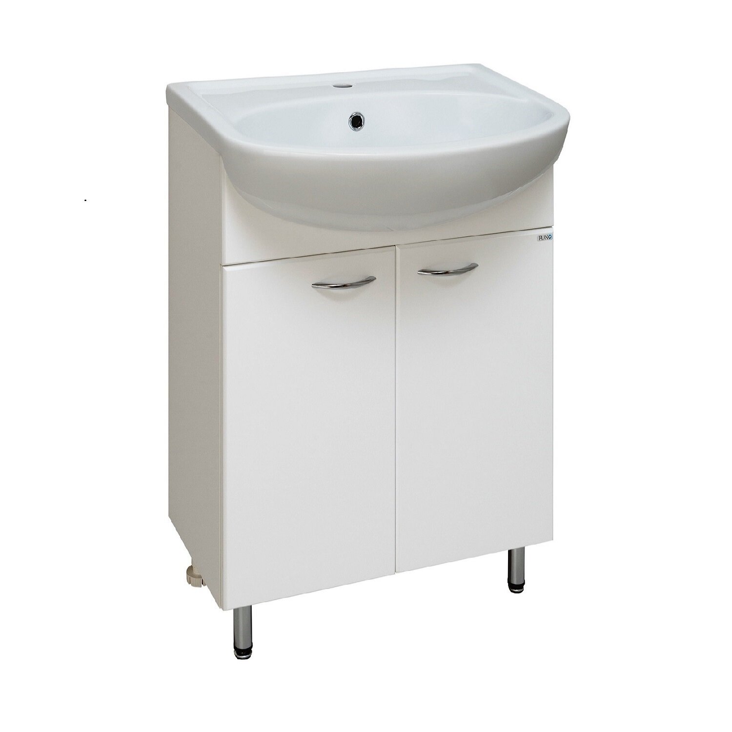 Изображение товара Тумба с раковиной Runo Уют 00000000066сум, 55 см, напольная, белый 