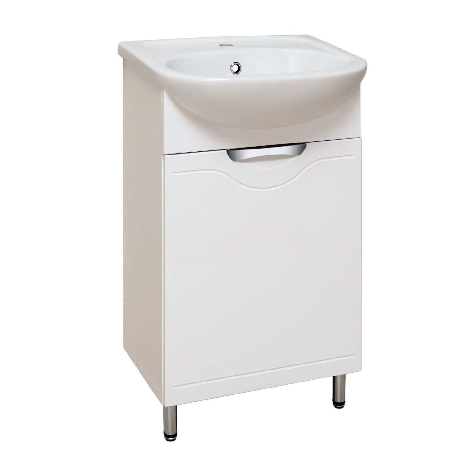 Изображение товара Тумба с раковиной Runo Фортуна 00000001135сум, 50 см, напольная, белый 
