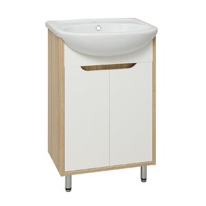 Изображение товара Тумба с раковиной Runo Эко 00000001142сум, 50 см, напольная, лиственница, белый