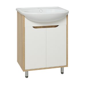 Изображение товара Тумба с раковиной Runo Эко 00000001144сум, 60 см, напольная, лиственница, белый