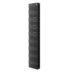 Изображение товара Радиатор биметаллический Royal Thermo PianoForte Tower 200 RTPFTNS20018, 18 секций, ширина 28 см, высота 144 см, боковое подключение, цвет Noir Sable