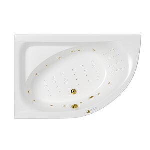 Изображение товара Ванна гидромассажная Whitecross Aquarella Nano 0108.170110.100.NANO.GL, 170 x 110 см, левая, белая, форсунки золото