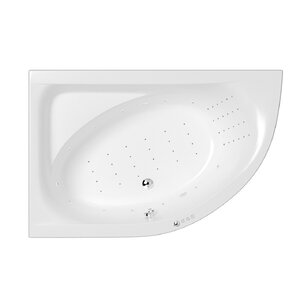 Изображение товара Ванна гидромассажная Whitecross Aquarella Nano 0108.170110.100.NANO.CR, 170 x 110 см, левая, белая, форсунки хром