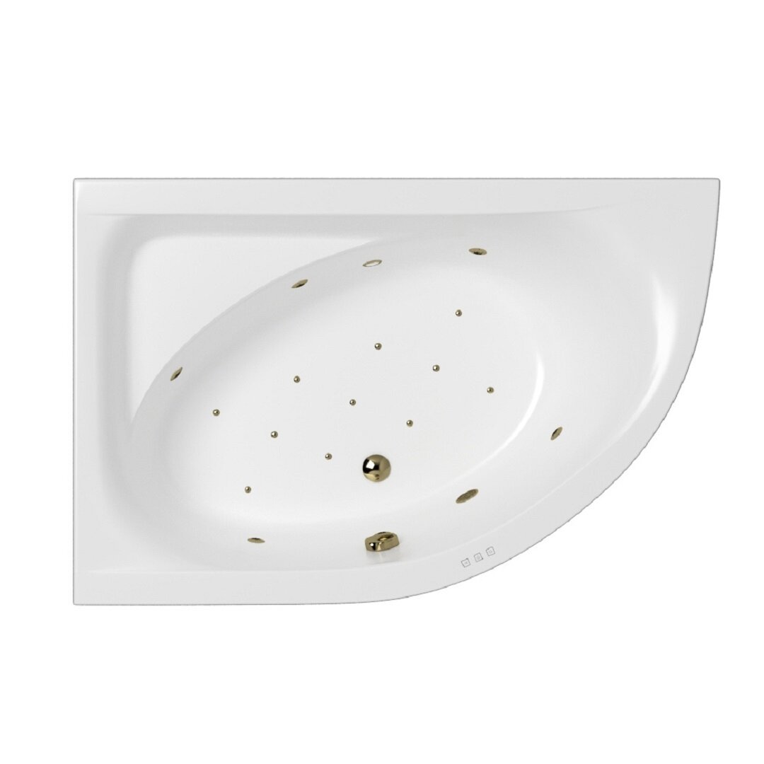 Изображение товара Ванна гидромассажная Whitecross Aquarella Relax 0108.170110.100.RELAX.BR, 170 x 110 см, левая, белая, форсунки бронза