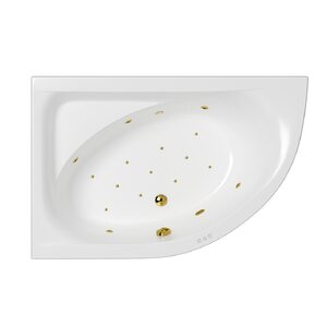 Изображение товара Ванна гидромассажная Whitecross Aquarella Relax 0108.170110.100.RELAX.GL, 170 x 110 см, левая, белая, форсунки золото
