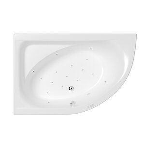 Изображение товара Ванна гидромассажная Whitecross Aquarella Relax 0108.170110.100.RELAX.CR, 170 x 110 см, левая, белая, форсунки хром