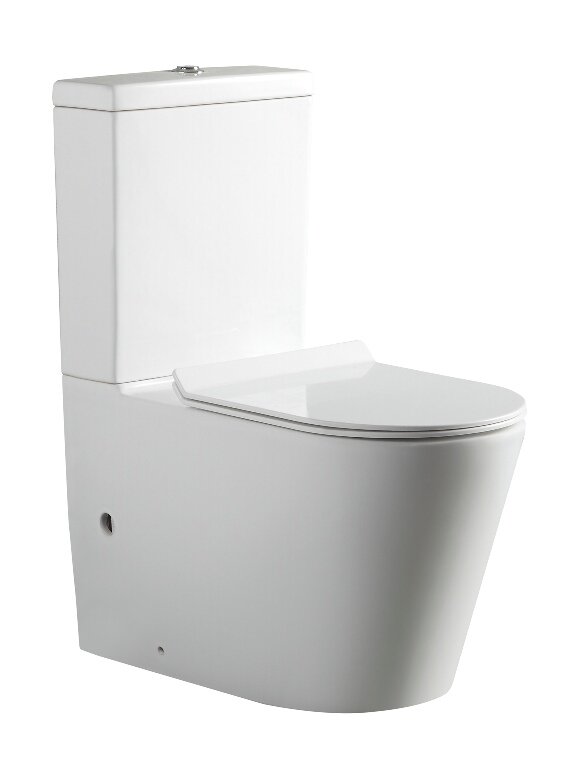 Изображение товара Напольный безободковый унитаз Aquanet Atago-C1 BL-104N-TPT с бачком 203351, крышка микролифт Slimseat, белый