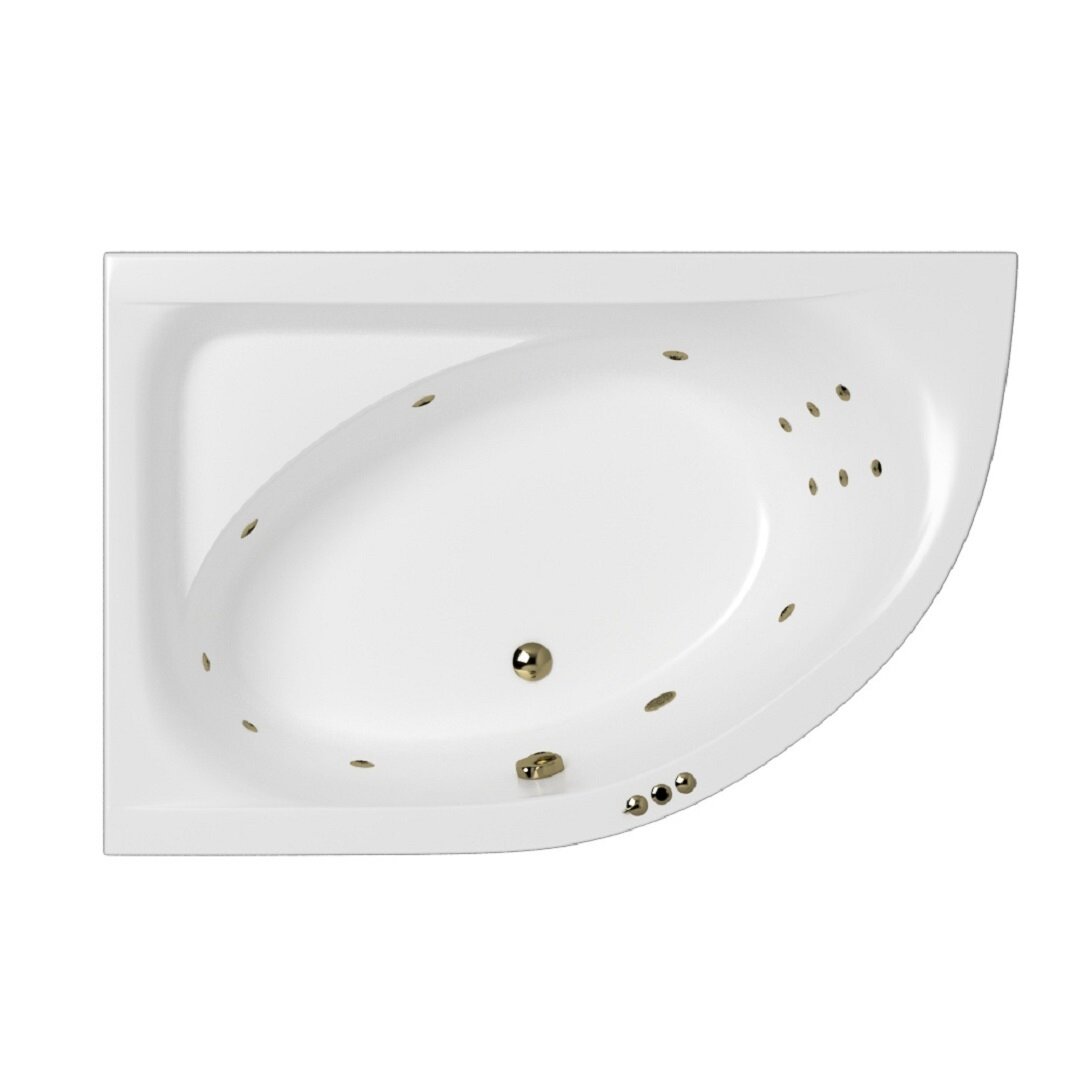 Изображение товара Ванна гидромассажная Whitecross Aquarella Smart 0108.170110.100.SMART.BR, 170 x 110 см, левая, белая, форсунки бронза