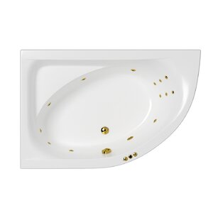 Изображение товара Ванна гидромассажная Whitecross Aquarella Smart 0108.170110.100.SMART.GL, 170 x 110 см, левая, белая, форсунки золото