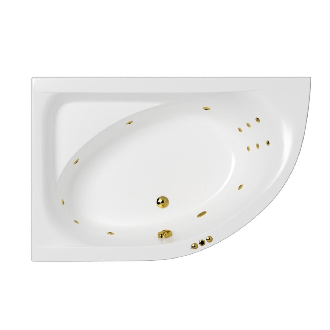 Изображение товара Гидромассажная ванна Whitecross Aquarella Smart 170x110 см угловая белая с золотыми форсунками Изображение товара Гидромассажная ванна Whitecross Aquarella Smart 170x110 см угловая белая с золотыми форсунками