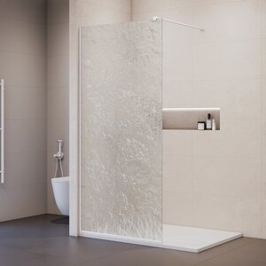 Изображение товара Душевая стенка RGW Walk In WA-55W, 33105510-235, 100 см, свободный вход, стекло лёд, профиль белый