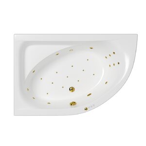 Изображение товара Ванна гидромассажная Whitecross Aquarella Ultra 0108.170110.100.ULTRA.GL, 170 x 110 см, левая, белая, форсунки золото