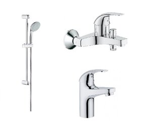 Изображение товара Комплект смесителей Grohe Euroeco, 126741, (32806000+23165000+27853000), хром