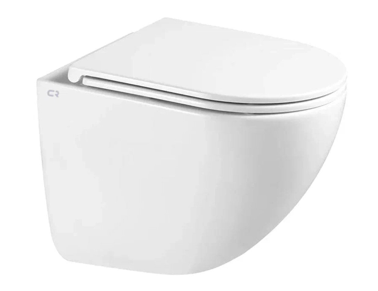 Изображение товара Подвесной унитаз Charus Estella CR.522.WT3.01, безободковый, смыв торнадо, сиденье микролифт, белый