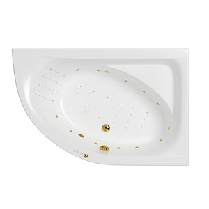 Изображение товара Ванна гидромассажная Whitecross Aquarella Nano 0109.170110.100.NANO.GL, 170 x 110 см, правая, белая, форсунки золото