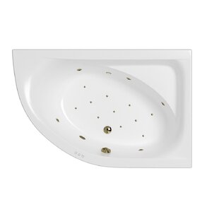 Изображение товара Ванна гидромассажная Whitecross Aquarella Relax 0109.170110.100.RELAX.BR, 170 x 110 см, правая, белая, форсунки бронза