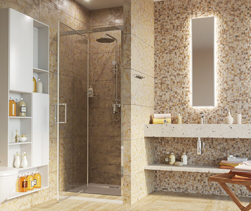 Изображение товара Поворотно-складная душевая дверь WasserKRAFT 27I04 90x200 см хром Германия