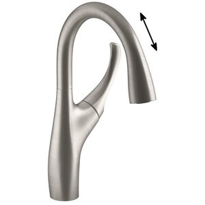 Изображение товара Смеситель Jacob Delafon Suzanne  E72511-VS для кухонной мойки, с двухрежимным выдвижным изливом, матовый хром