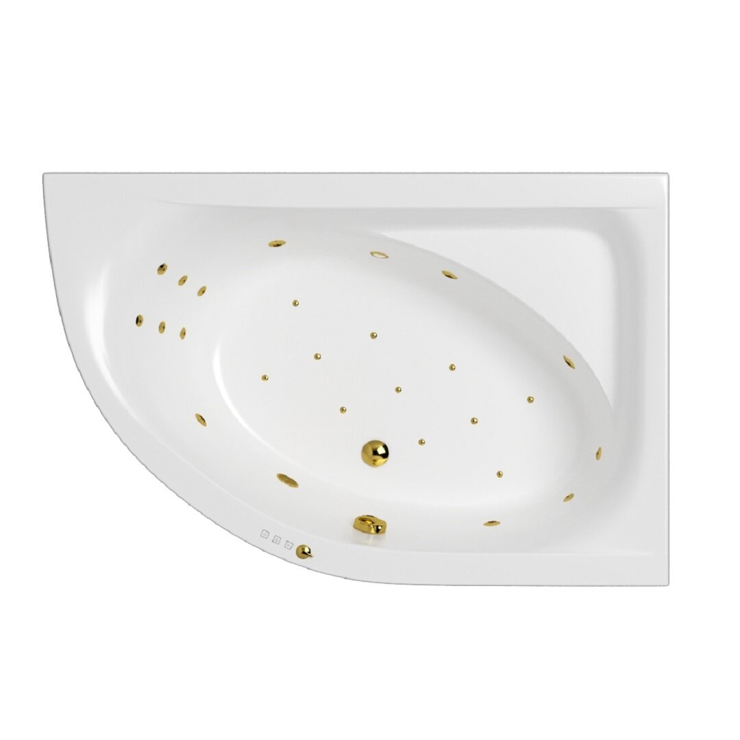 Изображение товара Ванна гидромассажная Whitecross Aquarella Ultra 0109.170110.100.ULTRA.GL, 170 x 110 см, правая, белая, форсунки золото Изображение товара Ванна гидромассажная Whitecross Aquarella Ultra 0109.170110.100.ULTRA.GL, 170 x 110 см, правая, белая, форсунки золото