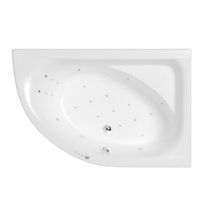 Изображение товара Ванна гидромассажная Whitecross Aquarella Ultra 0109.170110.100.ULTRA.CR, 170 x 110 см, правая, белая, форсунки хром