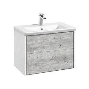Изображение товара Тумба под раковину Roca Ronda 70 см ZRU9303003 подвесной, цвет бетон, белый матовый
