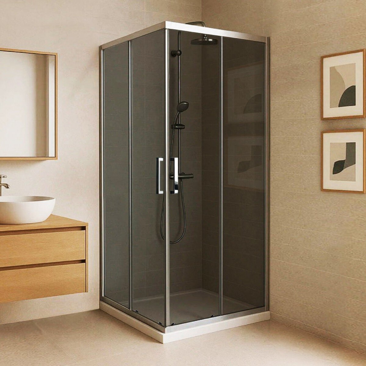 Изображение товара Душевой уголок Royal Bath RB7585HPD-G-ST 85x75 см с тонированным стеклом