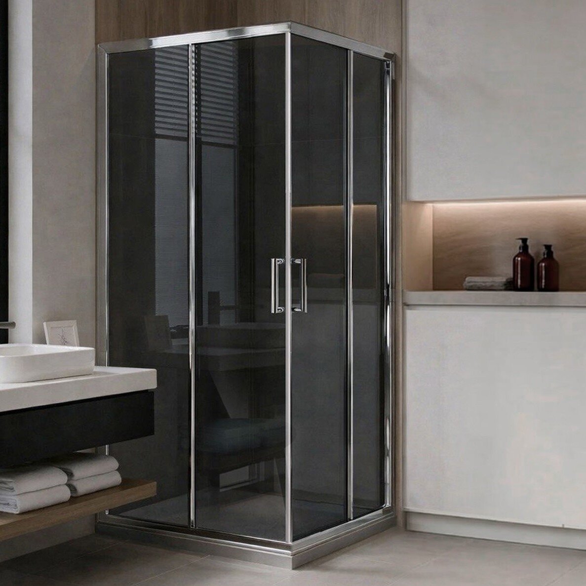 Изображение товара Душевой уголок Royal Bath RB8090HPD-G-CH 90x80 см с тонированным стеклом