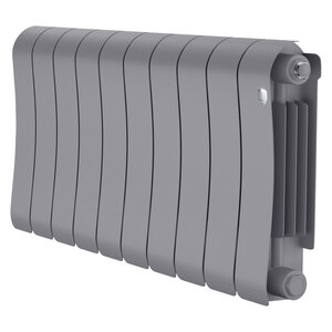 Изображение товара Радиатор биметаллический Royal Thermo Infinity 300 RTISS30010, 10 секций, ширина 80 см, высота 37 см, боковое подключение 30 см, цвет Silver Satin