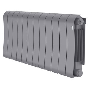 Изображение товара Радиатор биметаллический Royal Thermo Infinity 300 RTISS30012, 12 секций, ширина 86 см, высота 37 см, боковое подключение 30 см, цвет Silver Satin