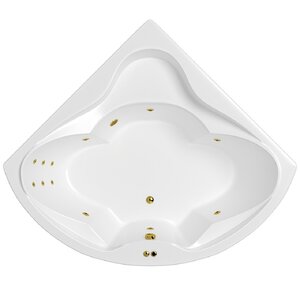 Изображение товара Ванна гидромассажная Whitecross Konsul Line 0110.150150.100.LINE.GL, 150 x 150 см, белая, форсунки золото