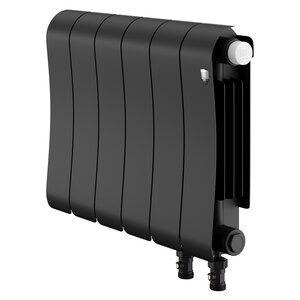Изображение товара Радиатор биметаллический Royal Thermo Infinity 300 VR80 RTINSVR8030006, 6 секций, ширина 48 см, высота 37 см, нижнее правое подключение 8 см, цвет Noir Sable