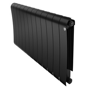 Изображение товара Радиатор биметаллический Royal Thermo Infinity 500 RTINNS50012, 12 секций, ширина 96 см, высота 59.1 см, боковое подключение 50 см, цвет Noir Sable